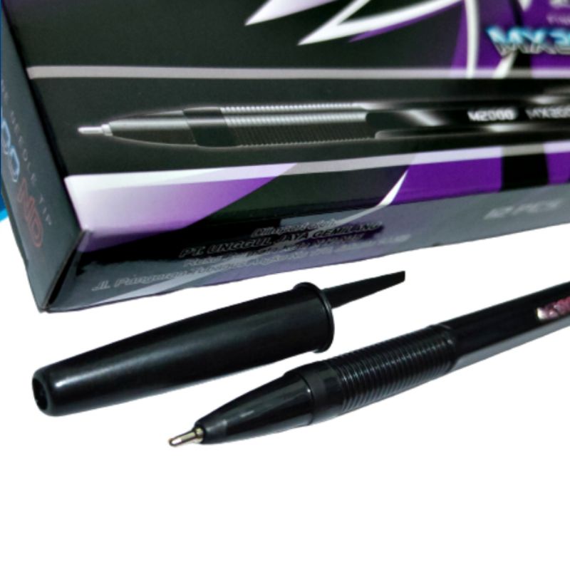 Bolpen pulpen Mx2000nd Hitam Grosir 12pcs