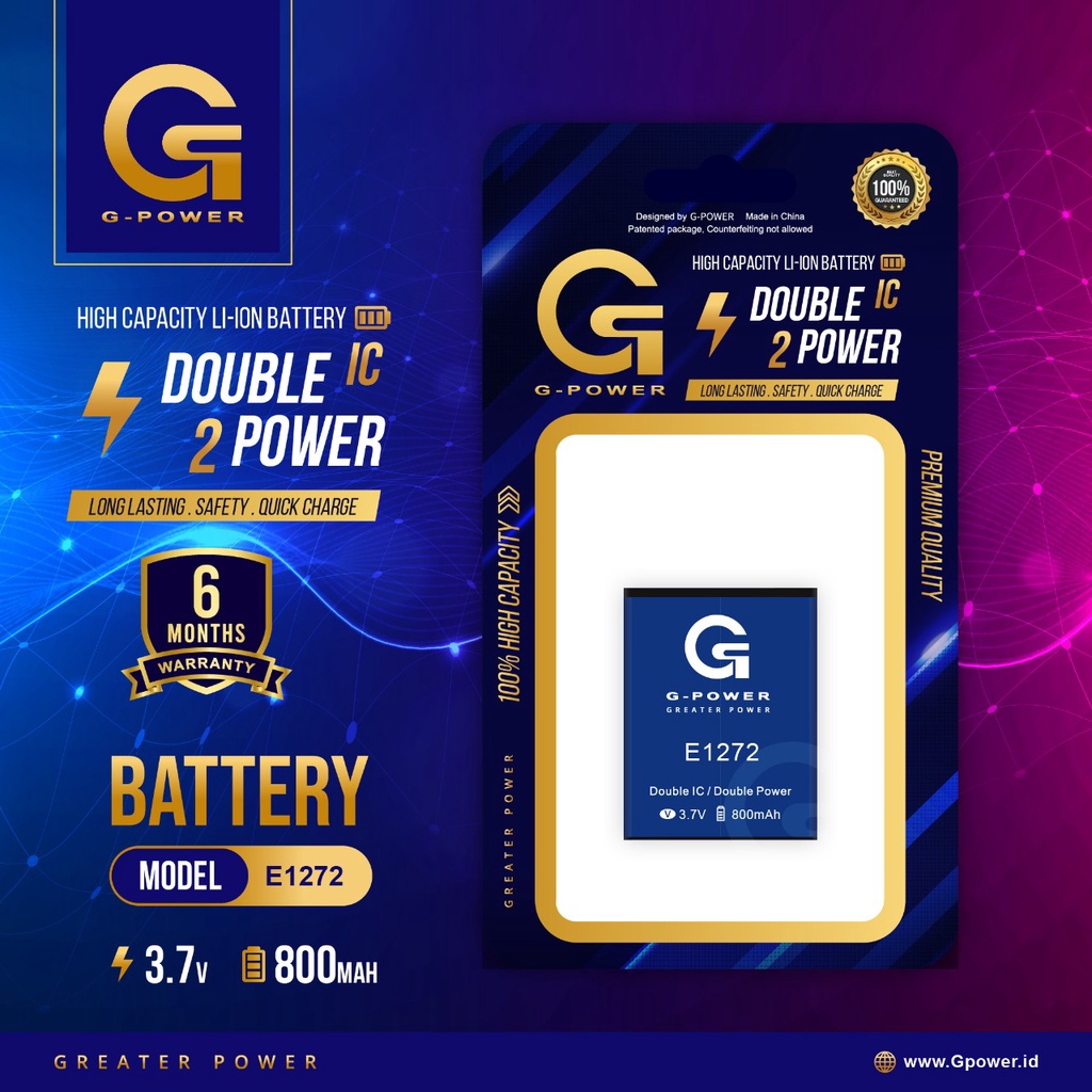 Baterai Samsung Original G-POWER Double Power J1 ACE / J110 / J120 / J1 2016 / G360 J2 / E1272 / G313 / J5 2016 / i9082