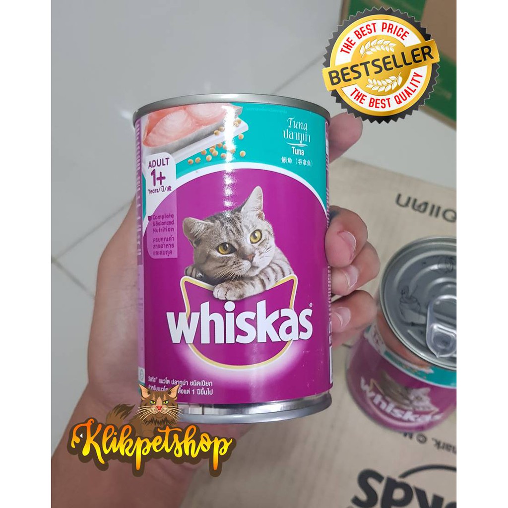 Makanan Basah Kucing Dewasa Adult Whiskas  Kaleng 400 Gram