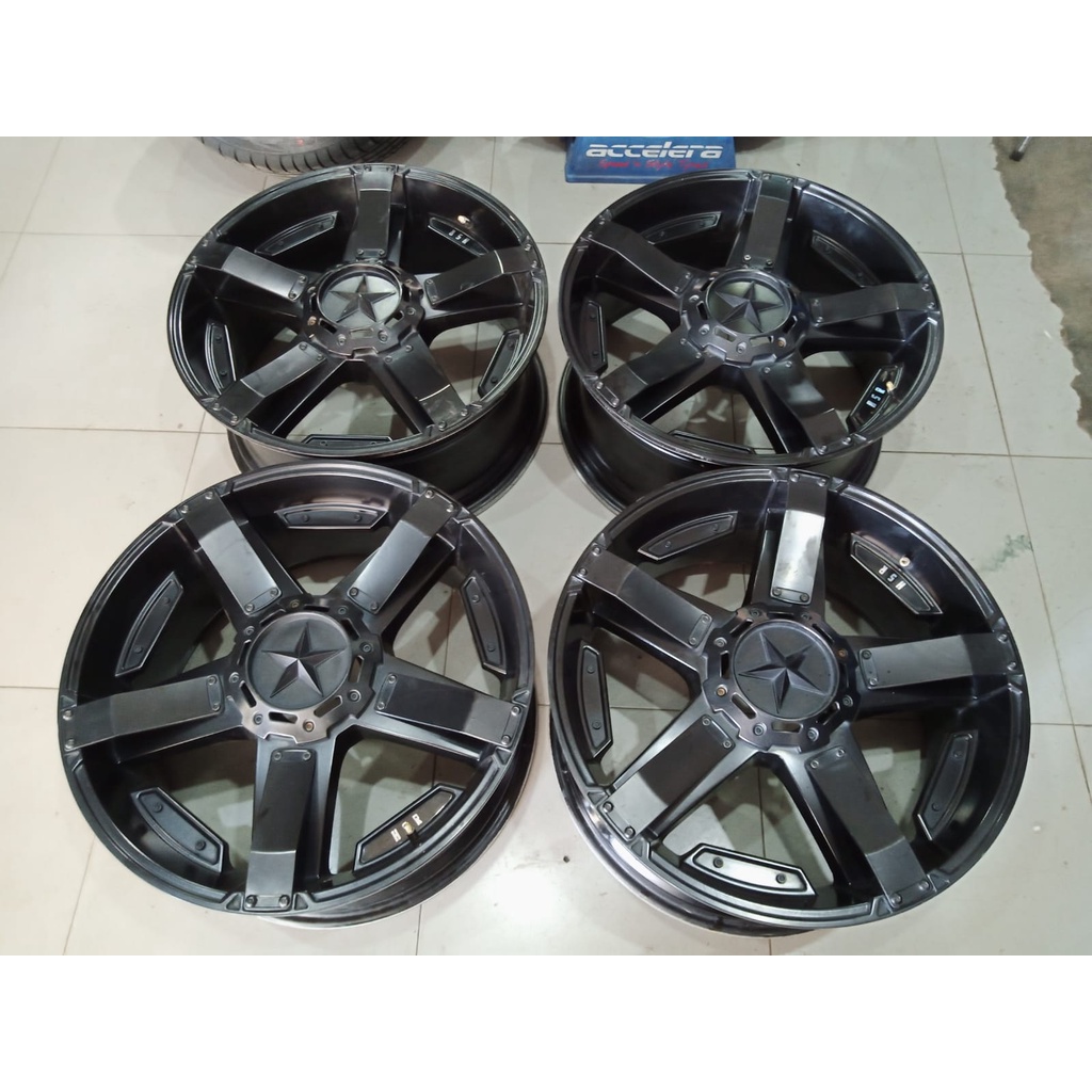 Velg Mobil Bekas RASTA HSR Ring 20 Lebar 9 Hole 6X139,7 ET20 BLACK Untuk Mobil Pajero Fortuner Hilux