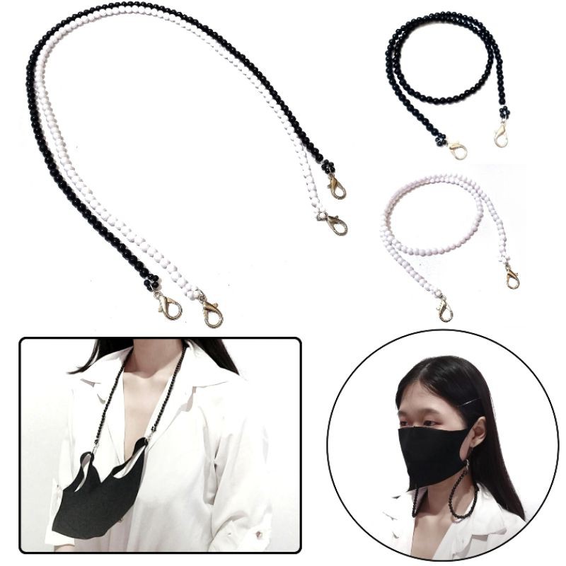  Kalung  Masker  Strap Mask Hanging Multifungsi Monochrome 