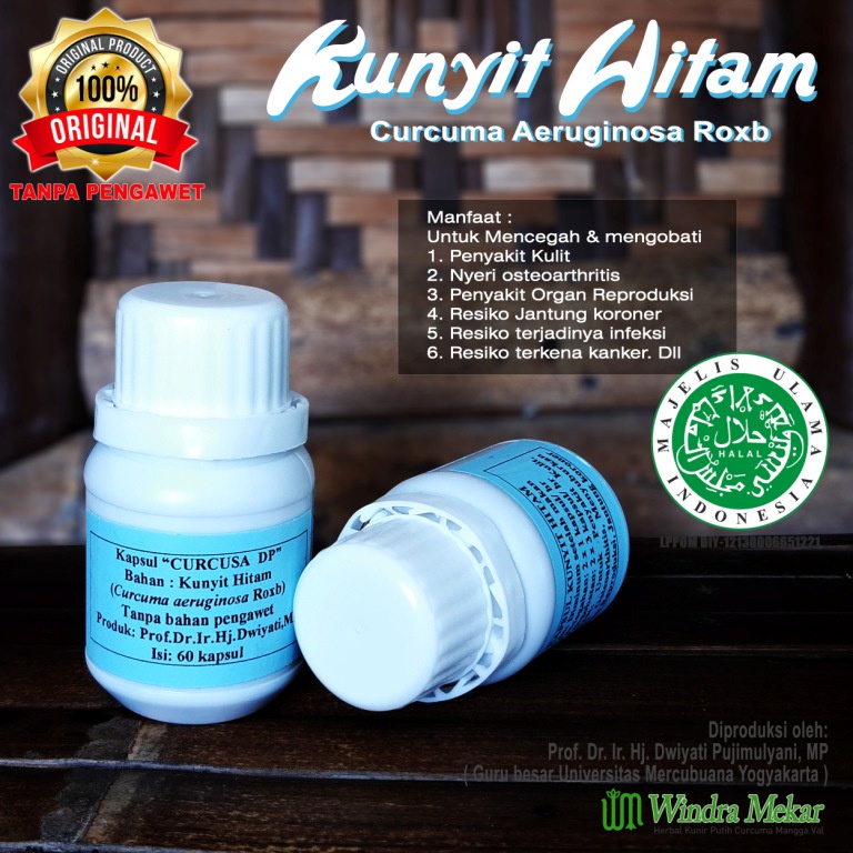 Kapsul Kunyit Hitam / Temu Hitam CURCUSA DP Prof. Dwiyati Isi 60 Kapsul