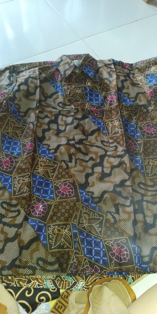 Havi Batik Hrb026 Kenongo Kemeja Panjang Pekalongan M L Xl Sogan Tulis Halus Kemeja Batik