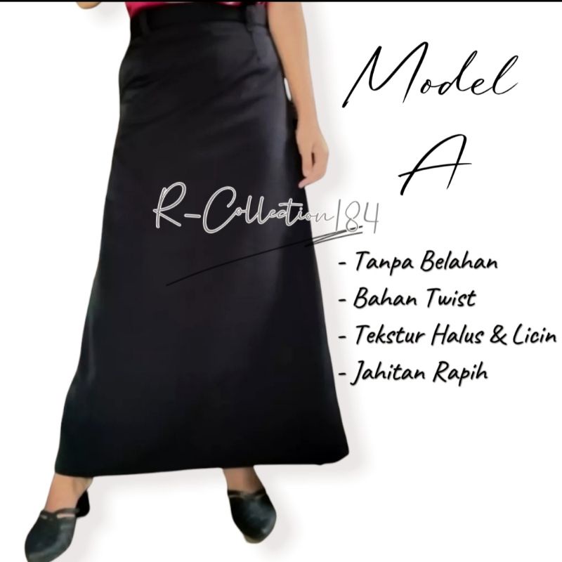 Rok Span MODEL A TANPA BELAHAN Hitam Coklat Pramuka Sekolah Kerja Formal Sekolah A-Line