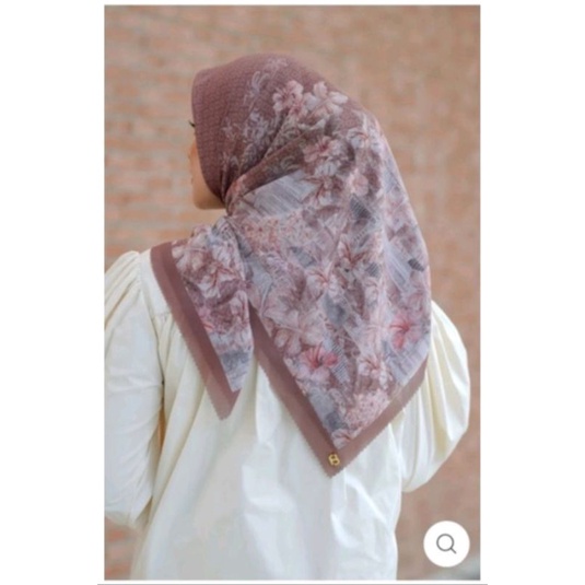 The Malaya Voal Square Buttonscarves (Brown)