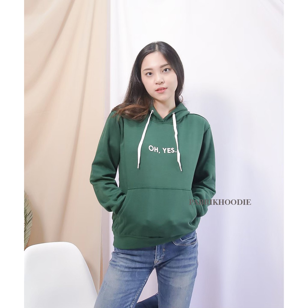 PABRIKHOODIE - JAKET HOODIE JUMPER CUSTOM OH YES (BORDIR) SIZE (M-XXL) UNISEX (PRIA&amp;WANITA)