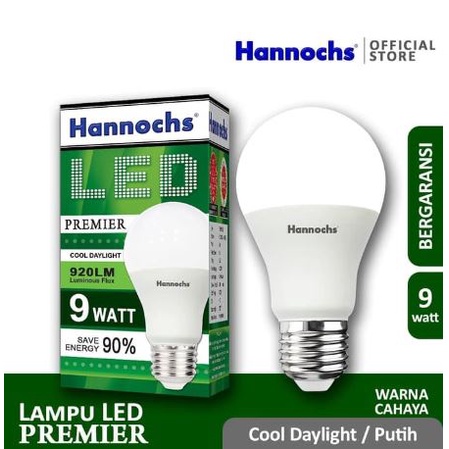 Lampu LED Hannochs Premier LED Bulb 9W Putih Garansi 1 Tahun - LED Premier Hannochs 9 Watt