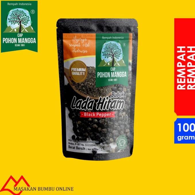

:0:0:0] Bubuk Lada Hitam CAP POHON MANGGA - Kemasan Pouch 100gr