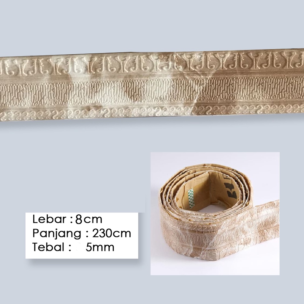 LIST BORDER FOAM 3D STICKER HIGHT QUALITY PANJANG 230CM-MARMER COKSU 8cm 5mm