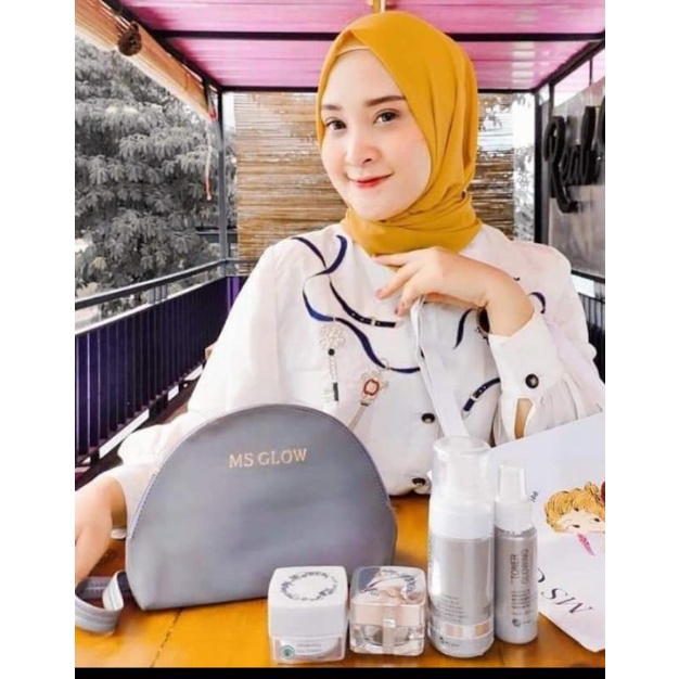 Paket Wajah MS Glow Original Acne Luminous Ultimate Whitening Free Pouch/ Totebag-1