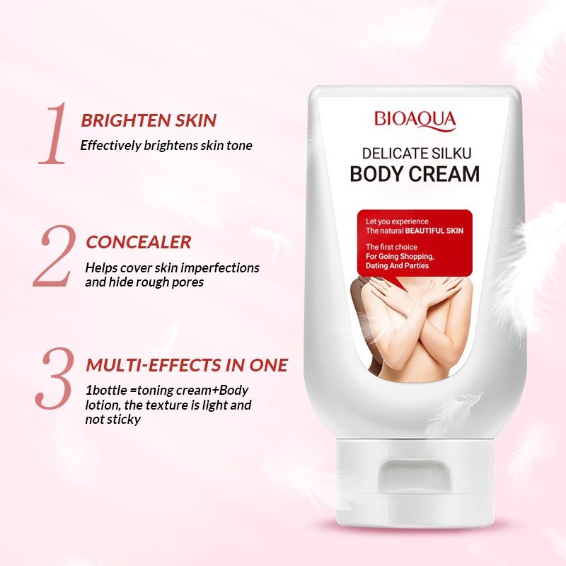BIOAQUA Body Cream Delicate Silky Cream Pemutih Wajah / Body Lotion Pemutih Kulit Cerah Lotion Pemut