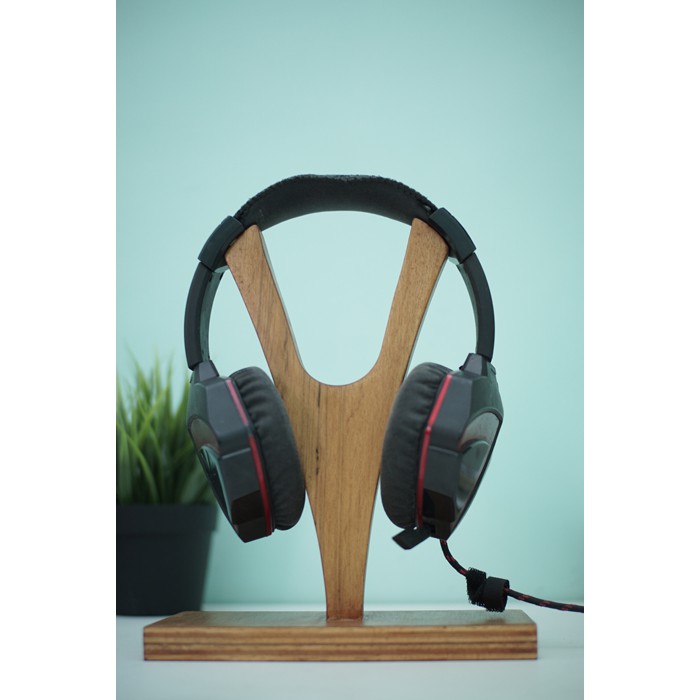 Wood Headphone Stand - Headphone Holder Kayu