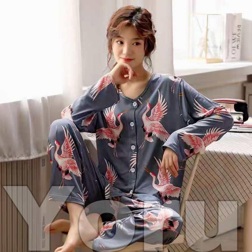 Pamelo.id Set Piyama Kerah Babydoll PP / Baju Tidur Import / Pajamas Import / Piyama Muslimah baru / Piyama Murah Import / Babydoll murah