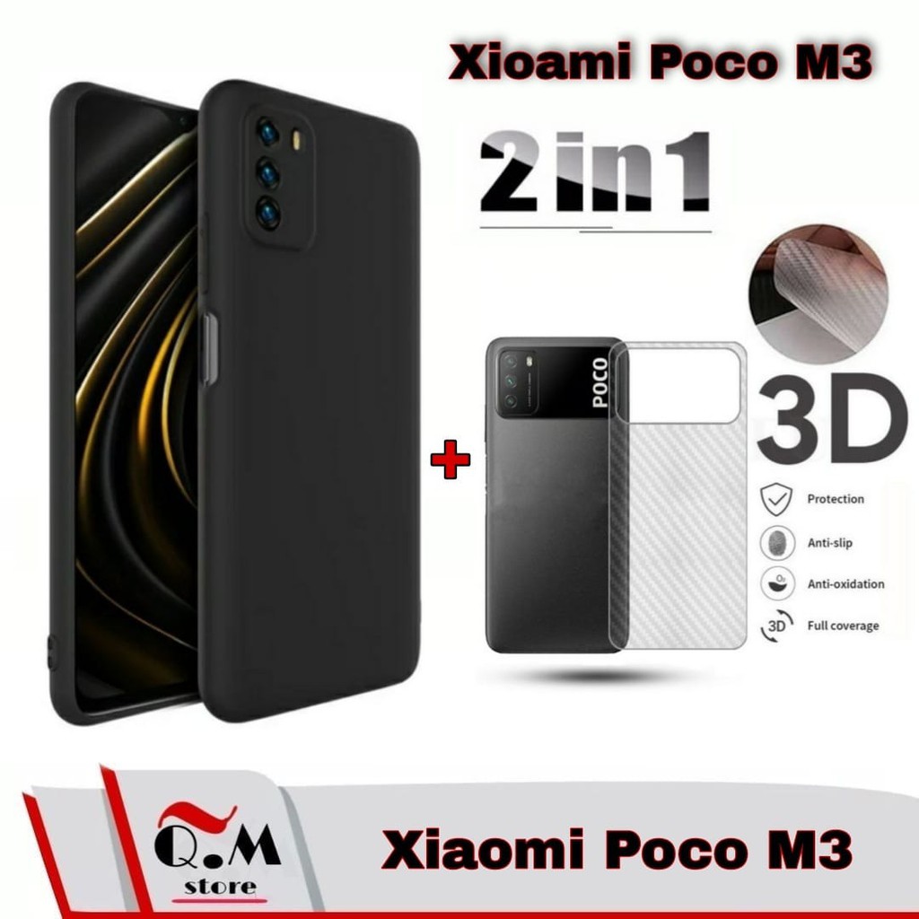 Xiaomi Poco X3/X3 NFC / Poco M3 Soft Case Slim Premium Silikon Black Matte Protection 2-IN-1 Garskin