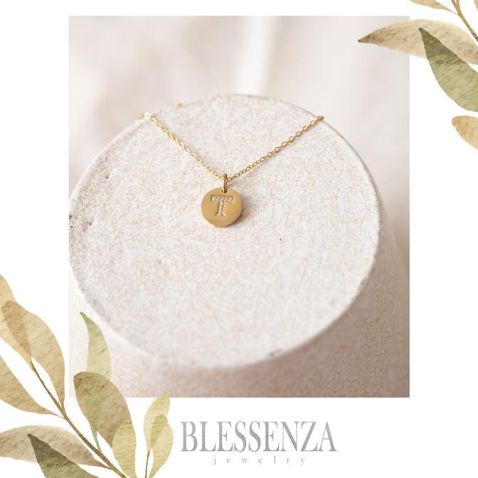 KALUNG EMAS NECKLACE LIONTIN INISIAL HURUF ABJAD A-Z AKSESORIS WANITA