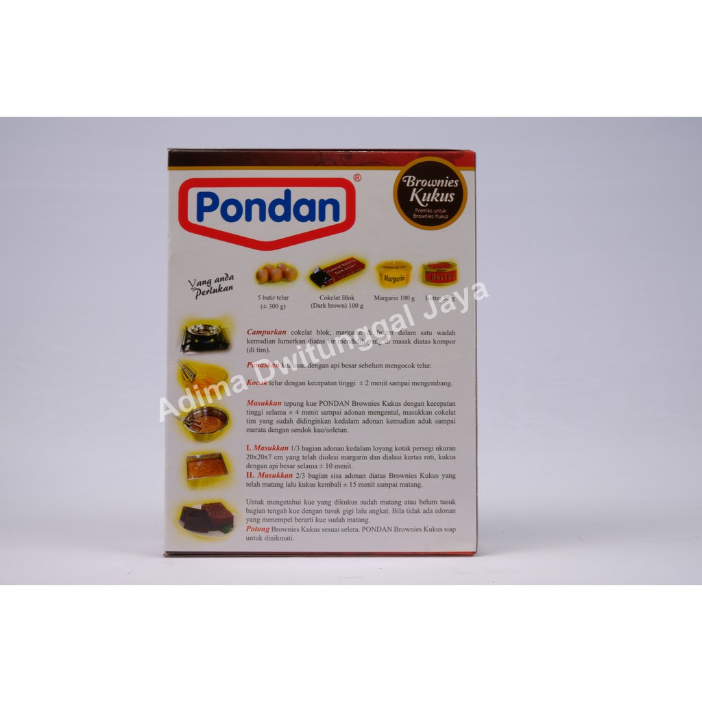 Pondan Brownies Kukus 400 gr