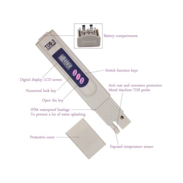 TDS Meter Alat Ukur Hidroponik TDS 3