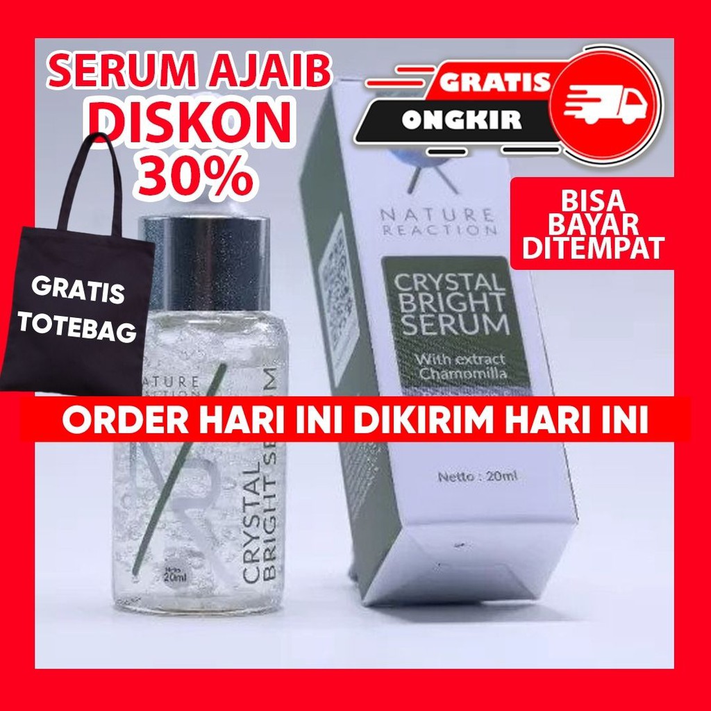 LIVE ORIGINAL Serum Nature Reaction Crystal Bright Pencerah Glowing Bebas Jerawat Flek Hitam dan dar