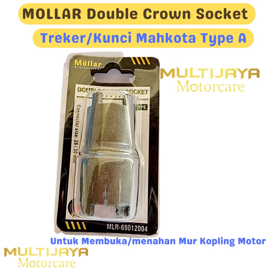 MOLLAR Double Crown Socket Kunci Mahkota Kunci Mur Kopling Motor