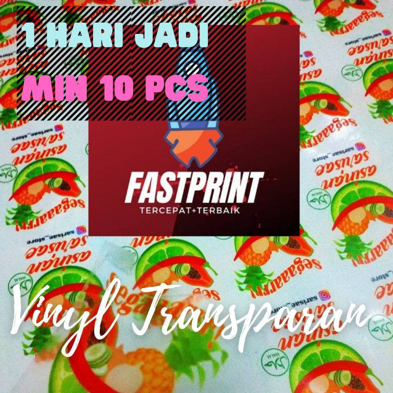 

Cetak Stiker Label A3 Vinyl Quantac Transparant + Cutting / Printing sticker merk Kemasan