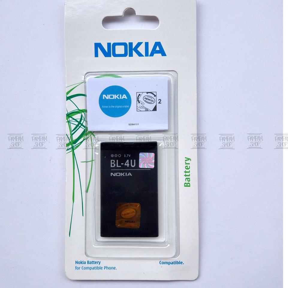 WHO.15Jl22ᴼ– Baterai Nokia Asha 210 300 305 306 308 309 310 311 501 BL4U 4U Original OEM Batre Batra