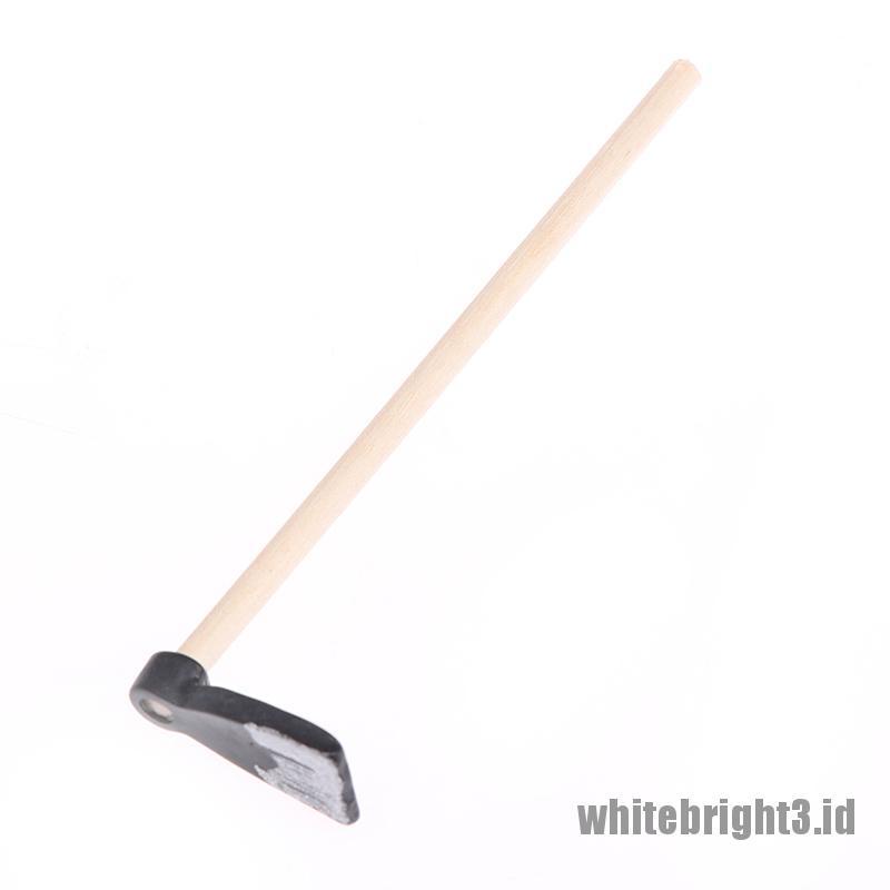 (white3) Miniatur Hoe / Cangkul Tanaman Skala 1: 12 Untuk Dekorasi Rumah Boneka