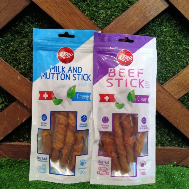Orgo Milk And Mutton Stick / Orgo Beef Stick Snack Anjing 100gr