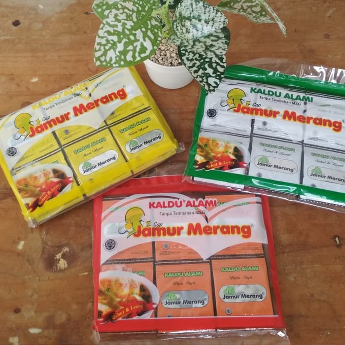 

Kaldu Alami Cap Jamur Merang 30 Saset NON MSG Pengganti Micin Rasa Jamur Ayam dan Sapi
