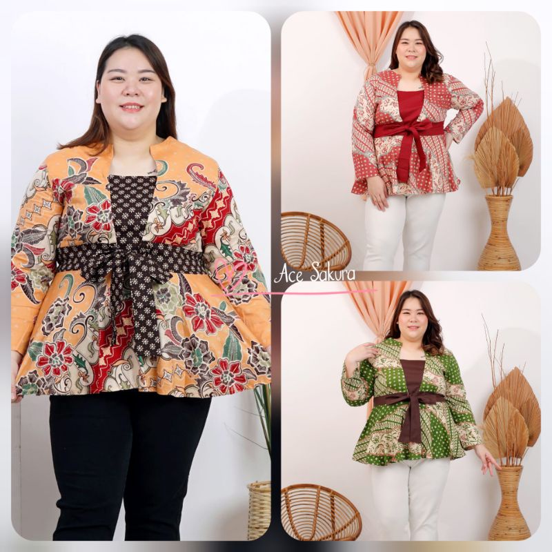 BIGSIZE BLOUSE BATIK GAYATRI MODERN XXL ATASAN CEWEK XXL BLUS JUMBO IKAT FASHION WANITA 634 MURAH