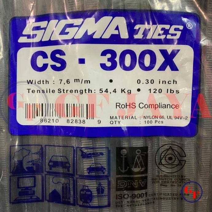 

TERBARU! Kabel Ties / Tis Sigma CS 300 X / 30cm / 30 cm Hitam / Putih CS300X