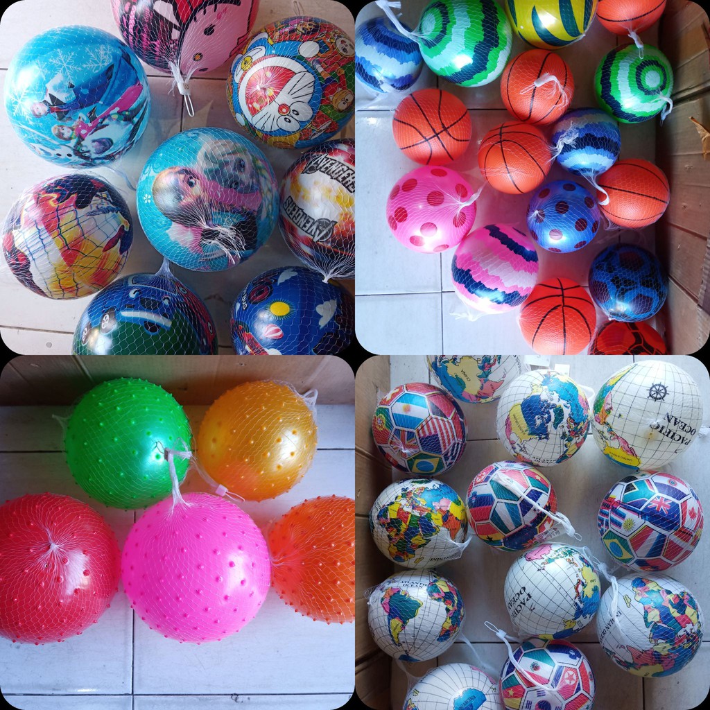 Mainan Bola Karet Karakter - Bola Duri - Bola Karet