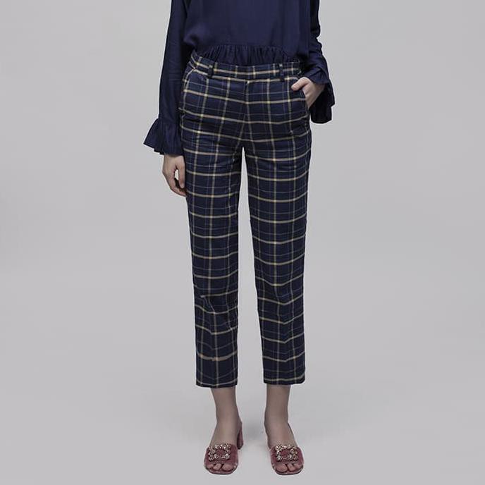 

Pencil Kotak Pants - Biru, M