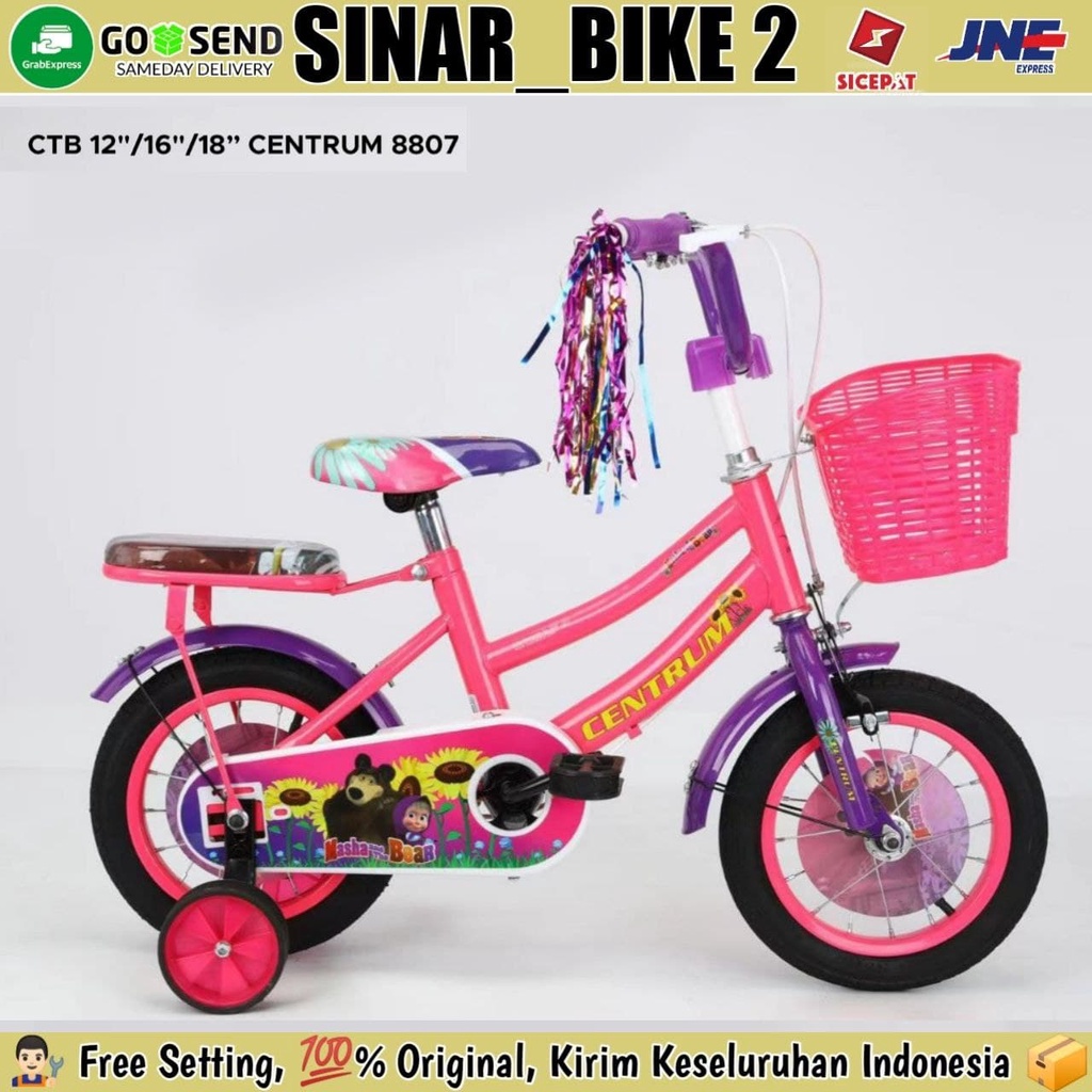 Sepeda Anak Perempuan MINI CENTRUM CT 8807 Ukuran 12 16 18 Inch