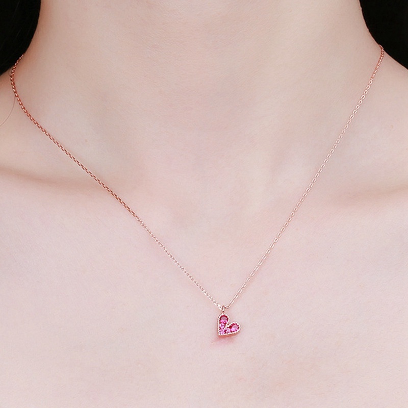 Kalung Rantai Klavikula Bahan 925 Sterling Silver Warna Rose Gold Untuk Wanita