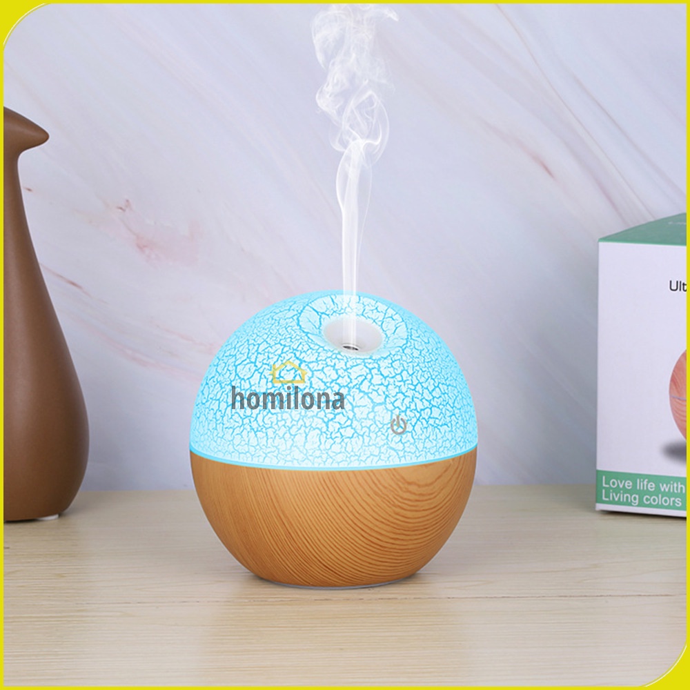 Air Humidifier Ultrasonic Aromatherapy Oil Diffuser RGB Light 130ml - Taffware HUMI J-008 Wooden