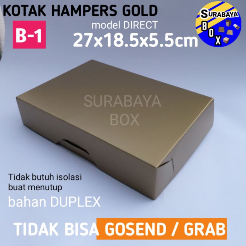 

isi 10 KOTAK HAMPERS GOLD B-1 DUPLEK KARDUS BOX KADO SESERAHAN BAJU HIJAB DUS KAOS PACKING