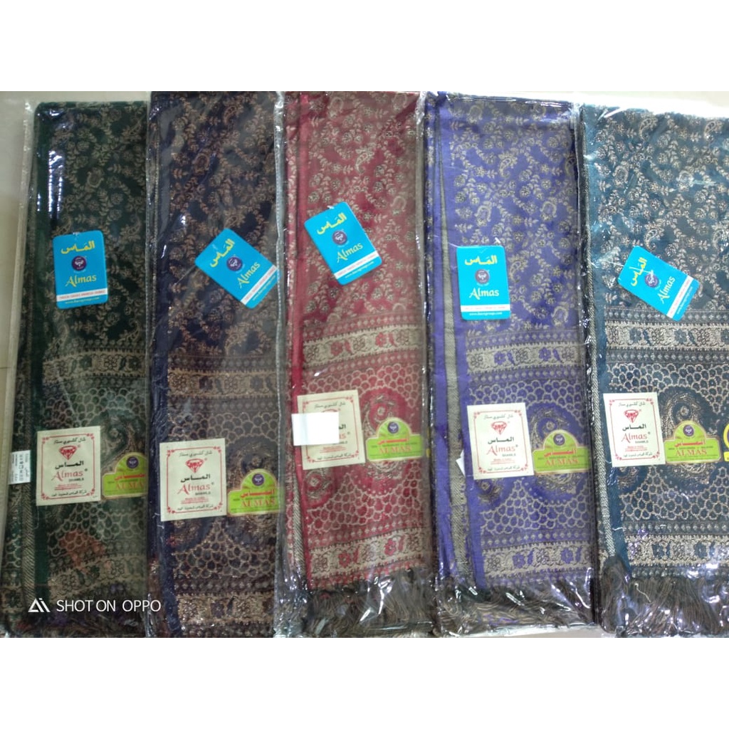 SORBAN ALMAS SHAWL PREMIUM QUALITY SORBAN BORDIR KEMBANG