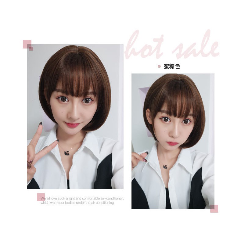 Wig Rambut Palsu Wanita Perempuan Wig Cosplay Model Bob Pendek Wig Cewek Panjang Lurus Natural Rambut Palsu Untuk Patung