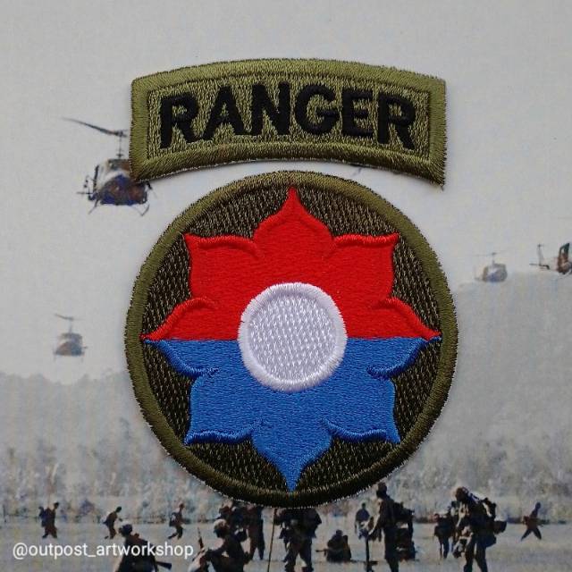 Patch 9th Infantry Division US Army Ranger Tab Emblem Bordir Military