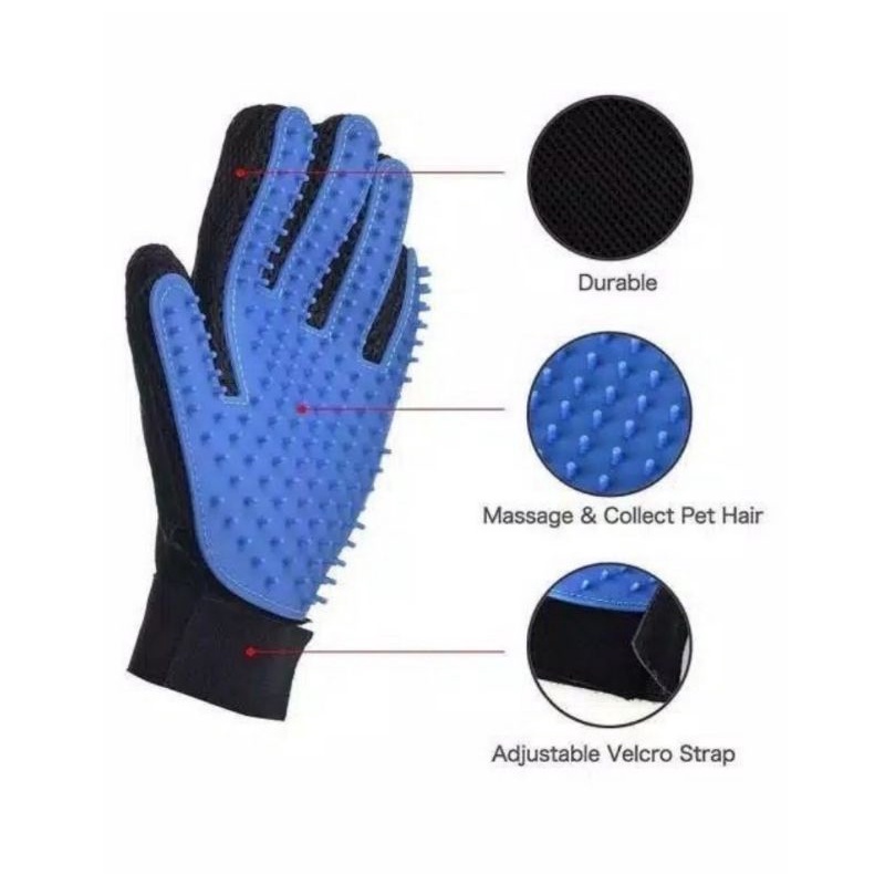 Glove full pet glove grooming sarung tangan perapi bulu anjing kucing