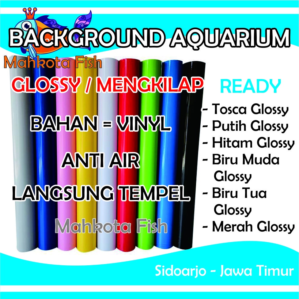 Background Aquarium MURAH (GLOSSY = Mengkilap) | Background Aquascape GRATIS PACKING KARDUS