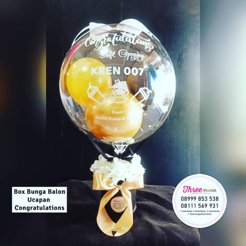 box bunga balon / balon box bloom / hadiah ucapan congratulations / hadiah grand opening / hadiah