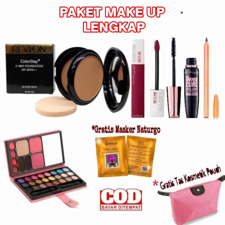 Paket Kosmetik Maybelline Lengkap -Paket Make Up Maybelline Revlon