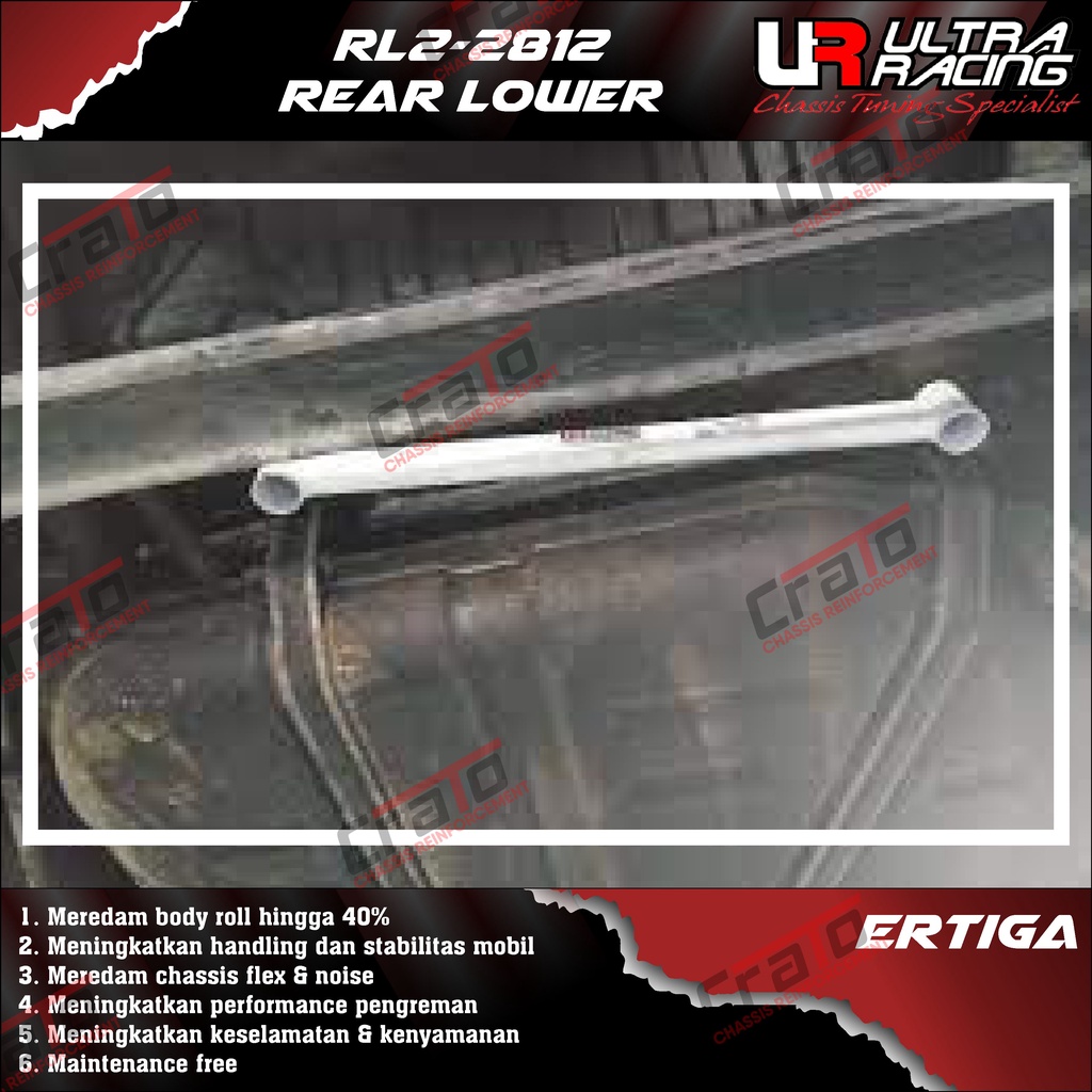 Aksesoris Stabiliser ULTRA RACING Safety Bar - Rear Lower Bar 2 Points - Suzuki Ertiga - RL2-2812 - 