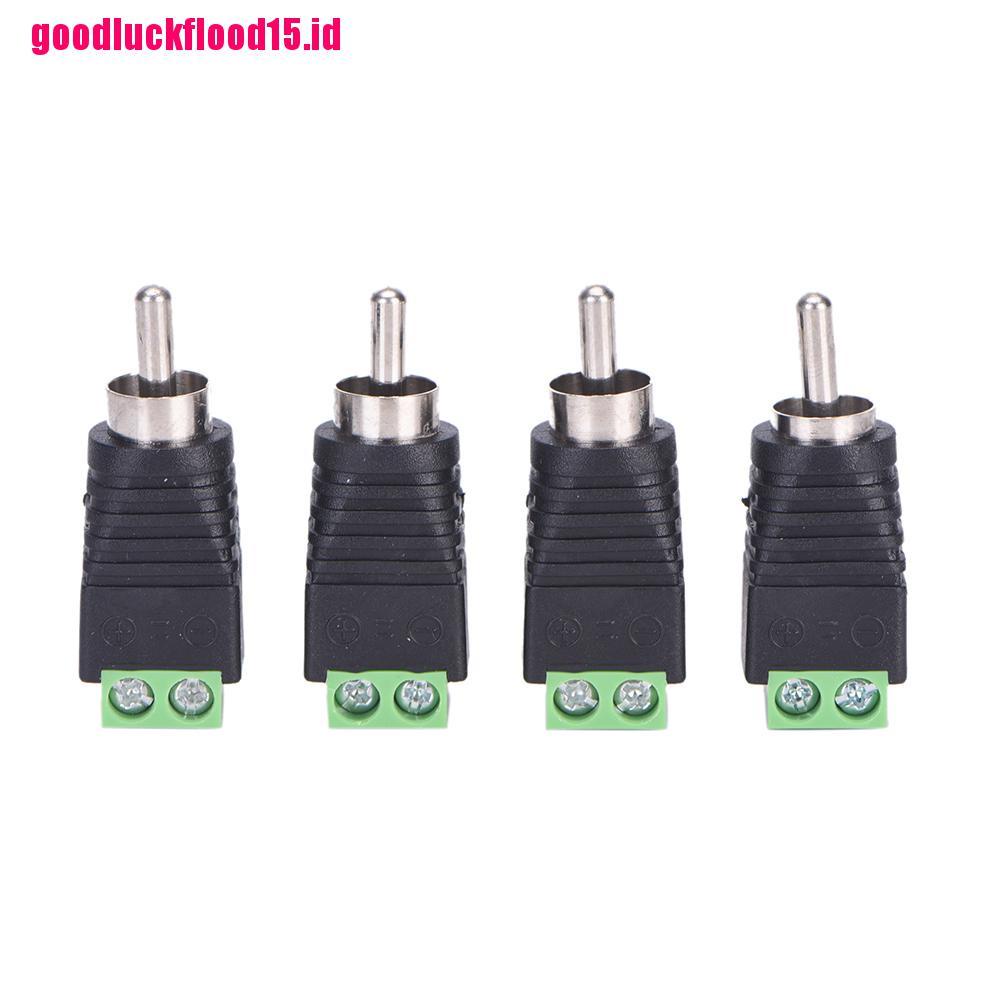 {LUCKID}4 pcs Speaker Wire cable to Audio Male RCA Connector Adapter Jack Plug Hot sale