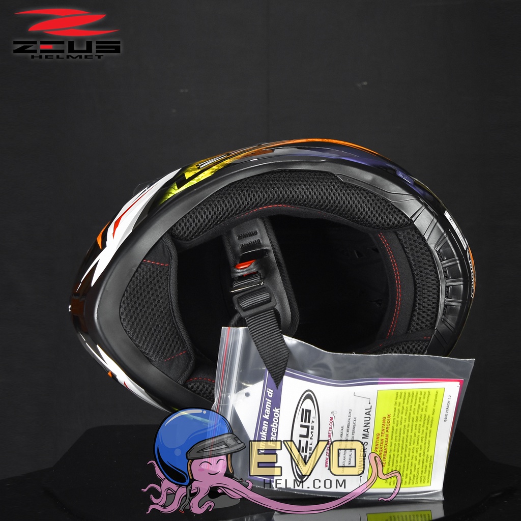 HELM ZEUS 811 AL52 ORANGE ( FREE VISOR SMOKE ) ZEUS FULLFACE MOTIF TERBARU ZS811 ORIGINAL HELM ZEUS FULL FACE ZS-811 ( ONGKIR 2KG )