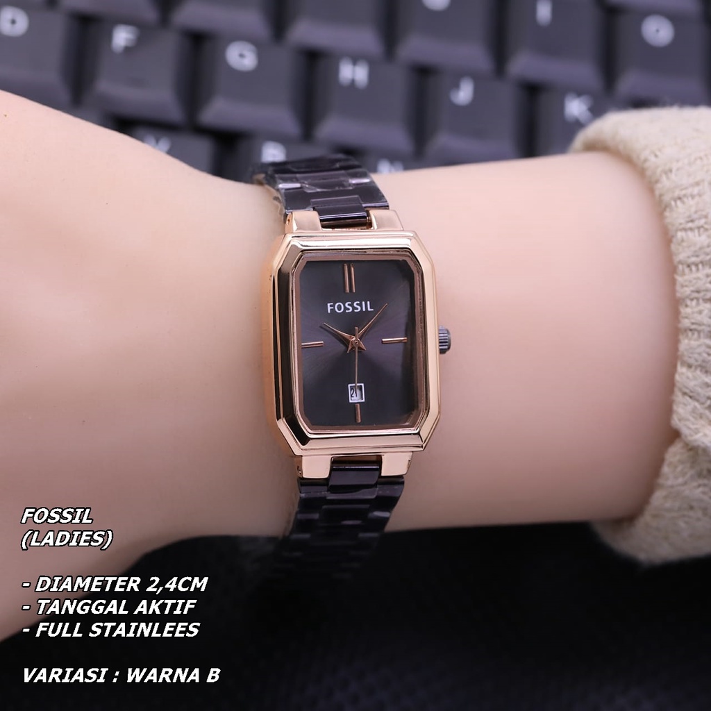 JAM TANGAN WANITA FASHION RANTAI BODY SEGI TANGGAL AKTIF