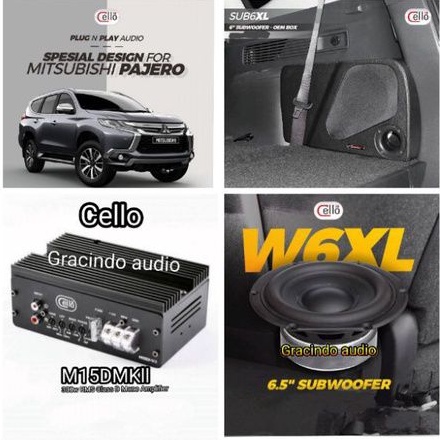 Subwoofer Cello W6XL Aktive plus Box PNP OEM Mitsubishi Pajero 2016-2021
