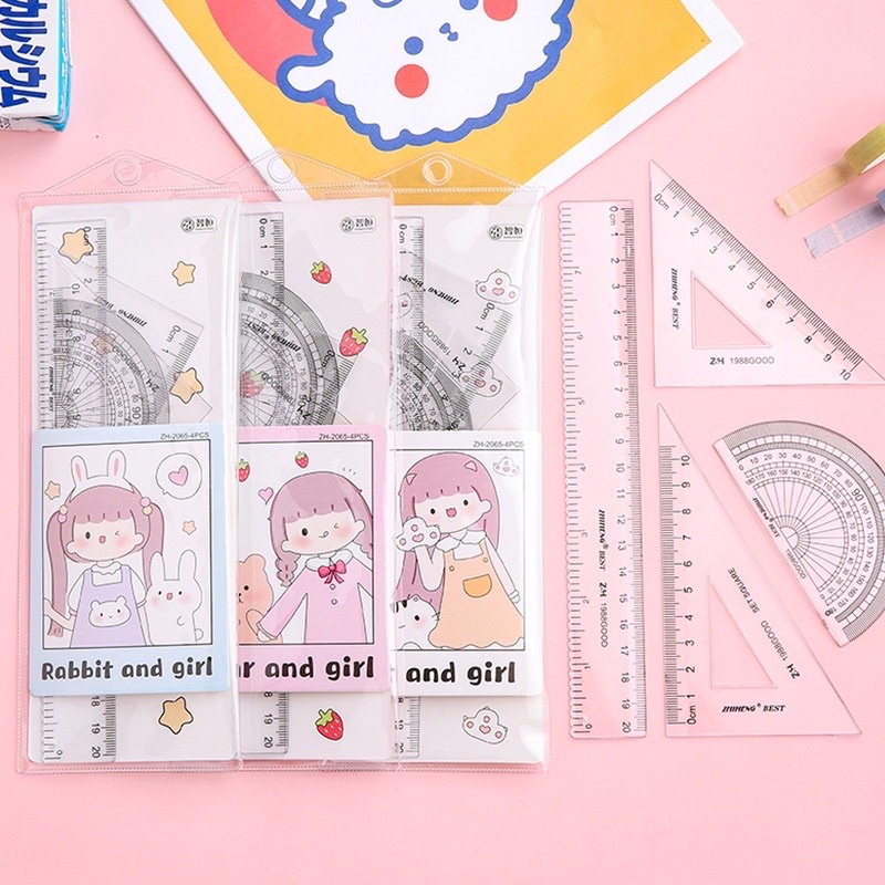 

Penggaris Ruler Set Multifungsi Busur Biasa Cute Cartoon Animal / Stationery Set
