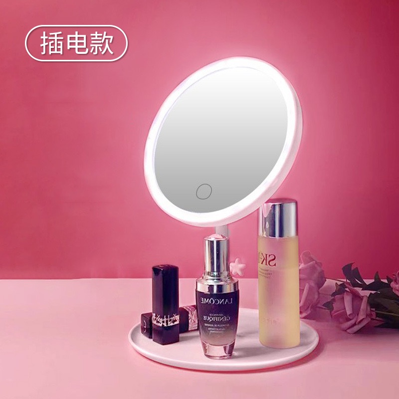 [EIKE] CERMIN MAKE UP MEJA DENGAN LAMPU LED TOUCH SCREEN ROTASI 90 DERAJAT